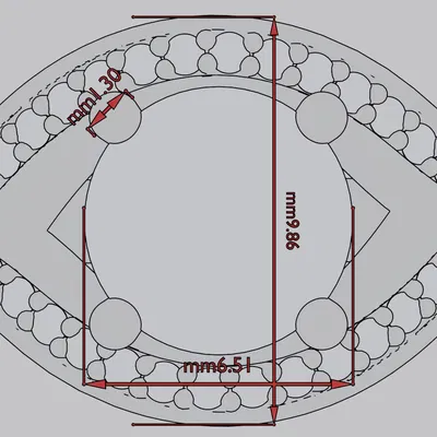 Nhẫn đính hôn xoắn hiện đại đính kim cương in 3D