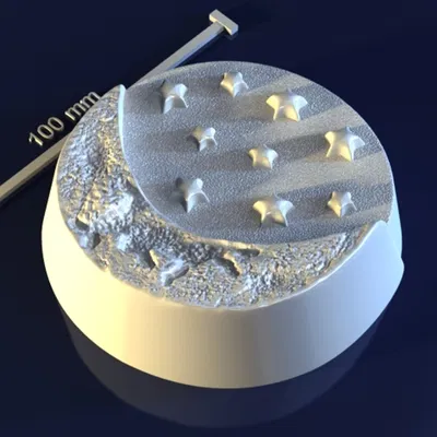 Night_WizUpW – Mẫu 3D khuôn chủ đề ban đêm cho xà phòng, chocolate & nến