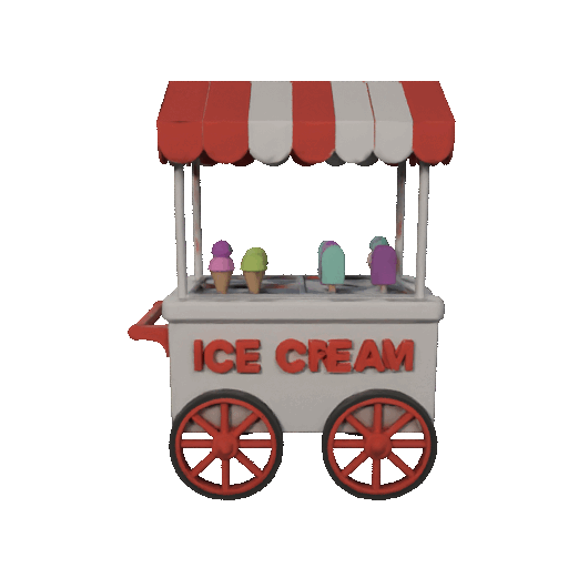 Xe Đẩy Kem Low Poly - Thumbnail 2