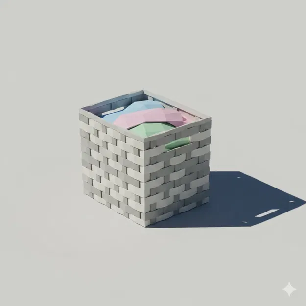Giỏ đựng đồ giặt Low Poly - Image 1