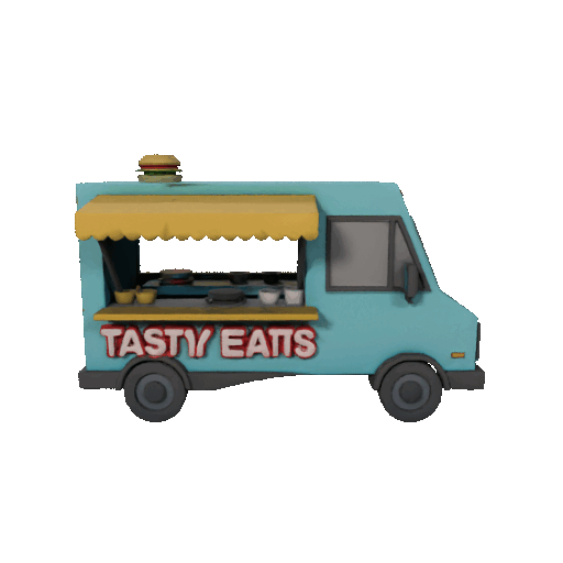 Xe bán đồ ăn Low Poly (Low Poly Food Truck)