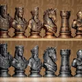 Bộ Cờ Vua Medieval Stylized (Chess Set Medieval Stylized) - Thumbnail 1