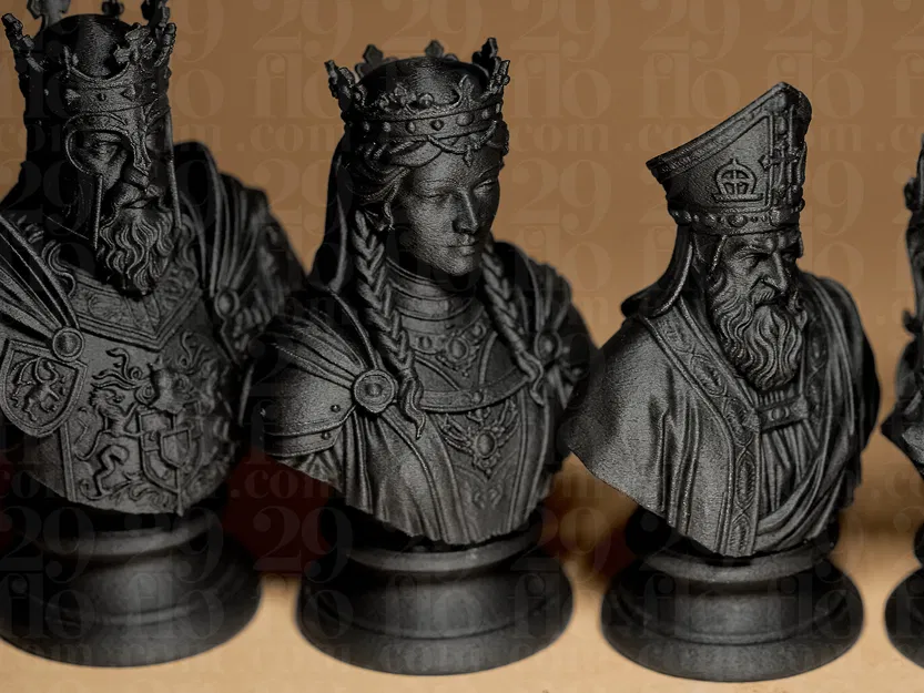 Bộ Cờ Vua Medieval Stylized (Chess Set Medieval Stylized) - Image 5