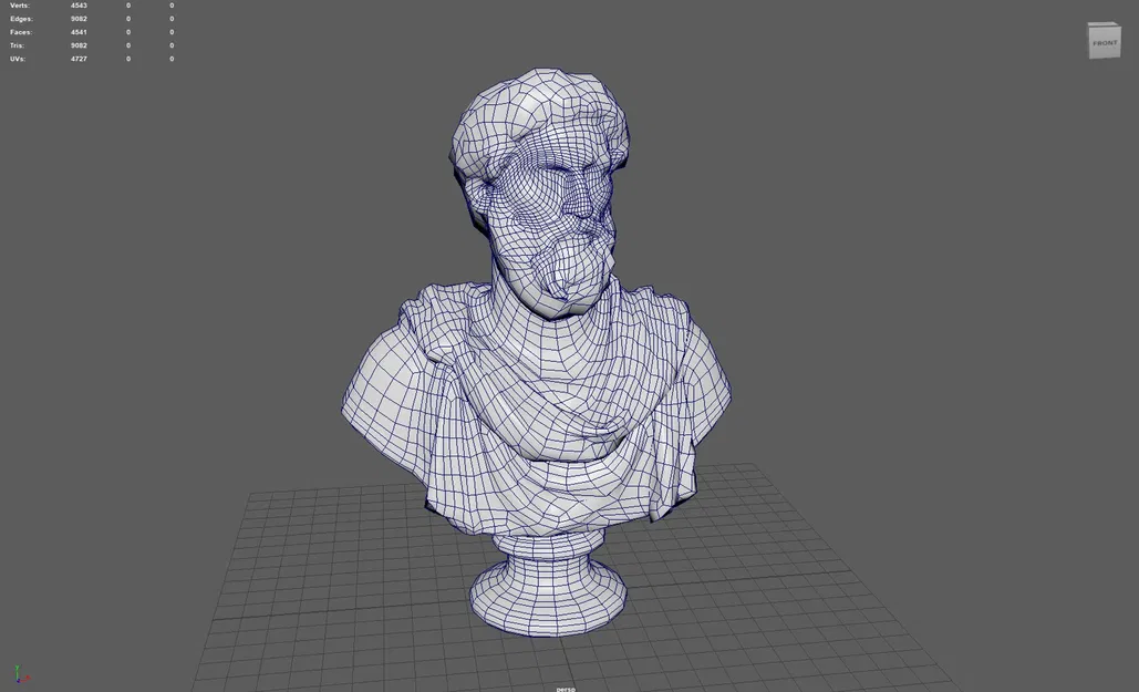 Tượng bán thân Marcus Aurelius Low Poly Game Ready UHD STL để in 3D - Image 4