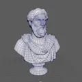 Tượng bán thân Marcus Aurelius Low Poly Game Ready UHD STL để in 3D - Thumbnail 4