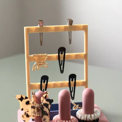 Kệ modular tối ưu cho kẹp tóc & scrunchie (xếp chồng)