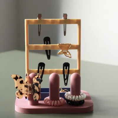 Kệ modular tối ưu cho kẹp tóc & scrunchie (xếp chồng)