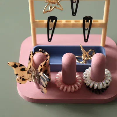 Kệ modular tối ưu cho kẹp tóc & scrunchie (xếp chồng)