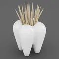 Tooth Toothpick Holder 03 – Hộp đựng tăm hình răng (3D print ready) - Thumbnail 1