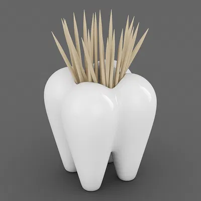 Tooth Toothpick Holder 03 – Hộp đựng tăm hình răng (3D print ready)