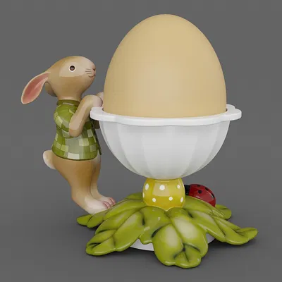 Cốc Đựng Trứng Thỏ & Lá (Leaves Bunny Egg Cup 05)
