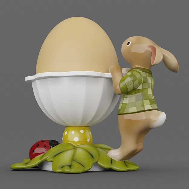 Cốc Đựng Trứng Thỏ & Lá (Leaves Bunny Egg Cup 05) - Image 2