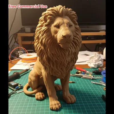 Tượng Sư Tử Bán Hiện Thực – Thảo Nguyên Châu Phi