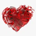 Ly Thủy Tinh Đỏ Trái Tim Tan Vỡ (Broken Heart Red Glass) - Thumbnail 1