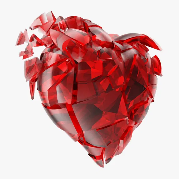 Ly Thủy Tinh Đỏ Trái Tim Tan Vỡ (Broken Heart Red Glass) - Image 2