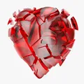 Ly Thủy Tinh Đỏ Trái Tim Tan Vỡ (Broken Heart Red Glass) - Thumbnail 3
