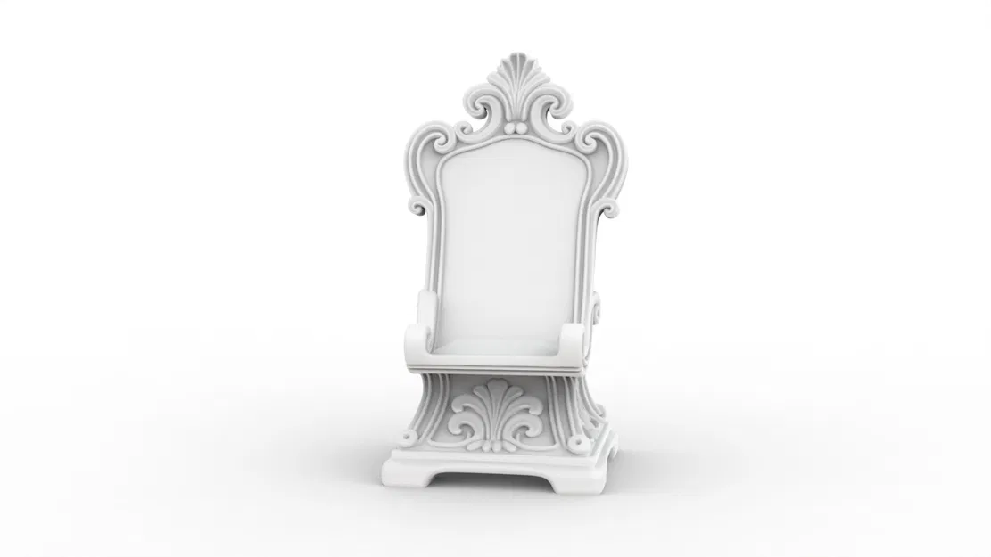 Ngai Vàng Hoa Văn Cầu Kỳ – Ornate Throne 3D Printable (3D print model) - Image 2
