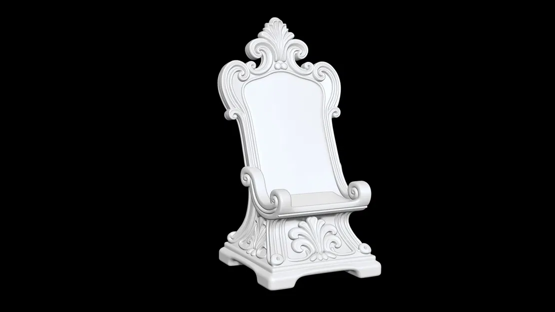 Ngai Vàng Hoa Văn Cầu Kỳ – Ornate Throne 3D Printable (3D print model) - Image 3