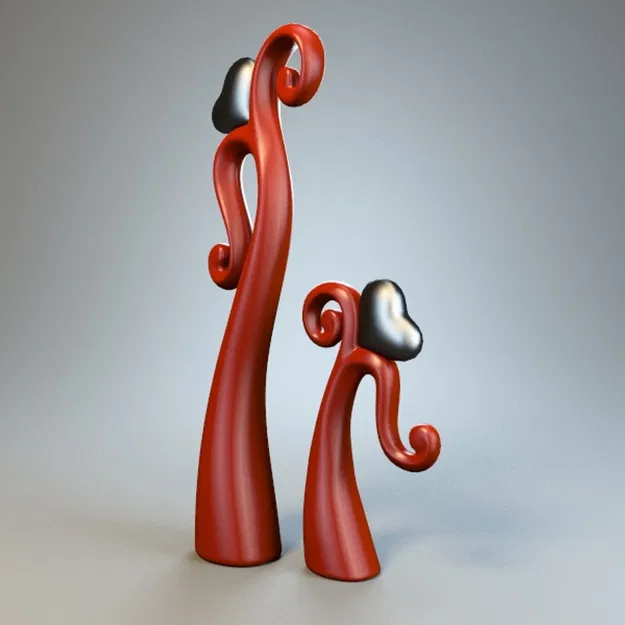 Điêu khắc Dancing heart – Mẫu 3D để in 3D - Image 3