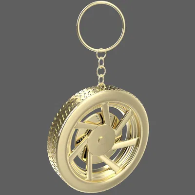 Móc Khóa Simple Pure Gold Wheel 3 Keychain