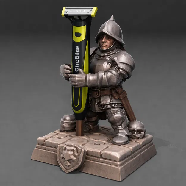 Medieval Guardian – Giá đỡ Philips OneBlade (3D Printable) - Image 1