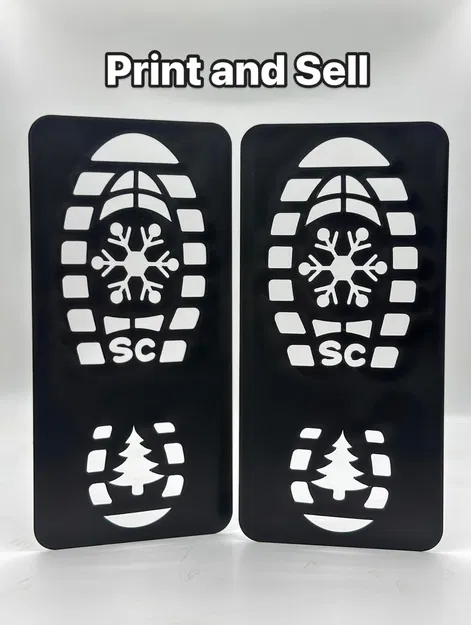 Santa Was Here - Khuôn Stencil Dấu Chân Ủng Bông Tuyết Giáng Sinh - Image 1