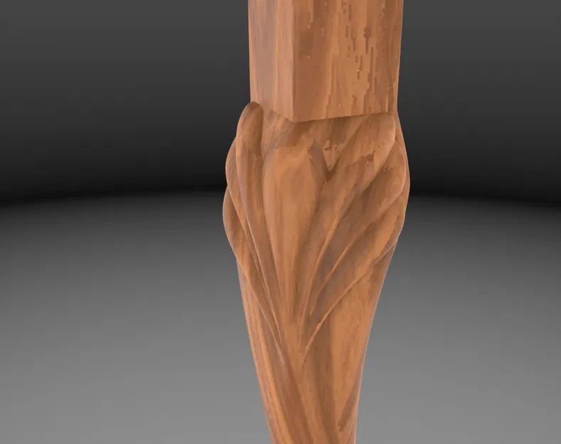 Wood leg_iEuJr – Chân gỗ scan (low poly, file nhẹ) cho CNC 4 trục - Image 1