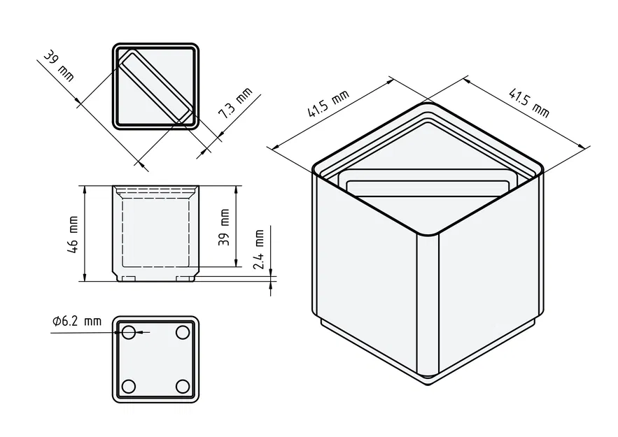 Đế Gridfinity cho Apple TV Remote (gen 1) - Image 5