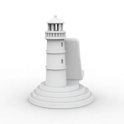 Giá Đỡ Điện Thoại Hải Đăng (Lighthouse Phone Stand) - Model 3D In 3D