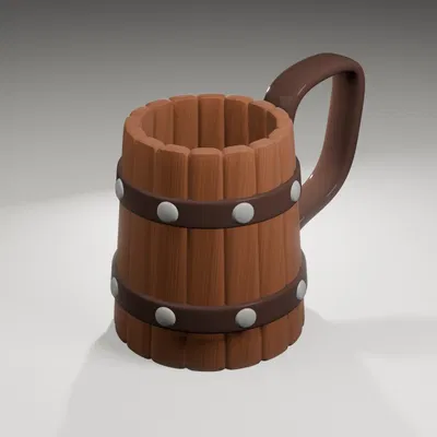 Pirate Mug_v41zt - Ly cốc cướp biển thời Trung Cổ (3D Model)