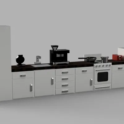 Bộ Nhà Bếp Cho Nhà Búp Bê (Kitchen Set Dollhouse Play Set)