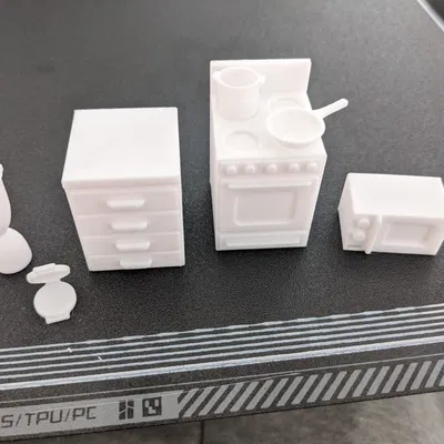 Bộ Nhà Bếp Cho Nhà Búp Bê (Kitchen Set Dollhouse Play Set)