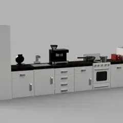 Bộ Bếp Cho Nhà Búp Bê (Kitchen Set Dollhouse Play Set – tách model riêng)