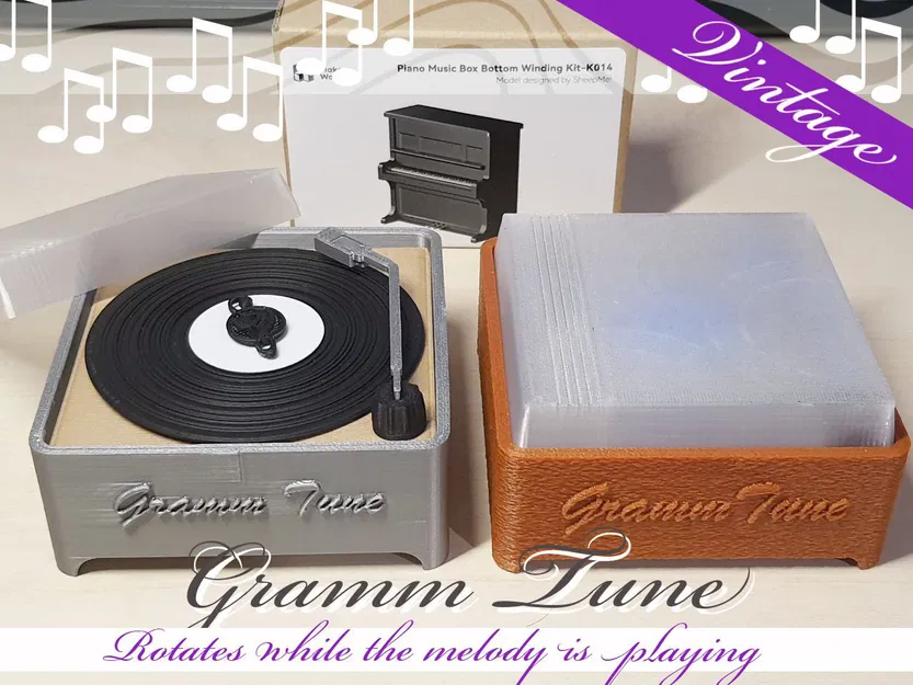 Gramm Tune (Music box) – Hộp nhạc máy nghe đĩa mini vintage - Image 1