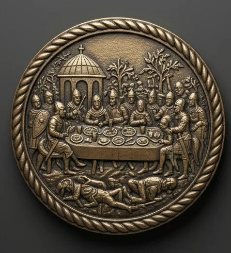 Lót Ly Khắc Cảnh Thảm Bayeux: Anglo-Saxon & Norman (Coaster) - Image 4