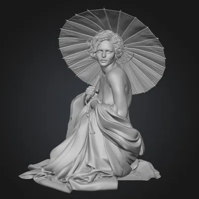 Geisha thanh lịch trong sắc màu dịu nhẹ