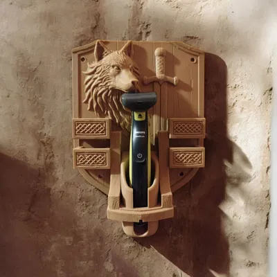 Wolf Shrine – Philips OneBlade 360: Giá treo tường dùng chân sạc zin