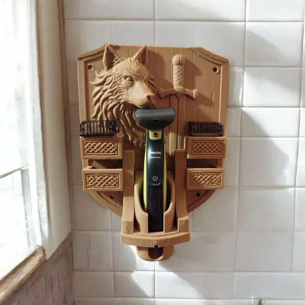 Wolf Shrine – Philips OneBlade 360: Giá treo tường dùng chân sạc zin - Image 4