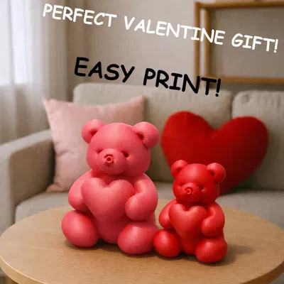 Gấu bóng bay cầm trái tim (Balloon Bear with Heart)