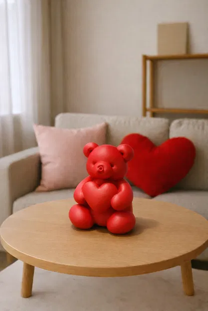 Gấu bóng bay cầm trái tim (Balloon Bear with Heart) - Image 3