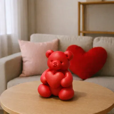 Gấu bóng bay cầm trái tim (Balloon Bear with Heart)