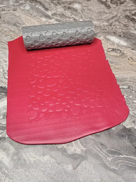 Con lăn tạo vân đất sét nặn họa tiết trái tim - Image 4