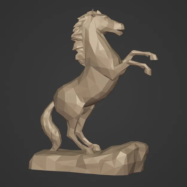 Tượng Ngựa Polygonal sẵn sàng để in 3D - Image 2