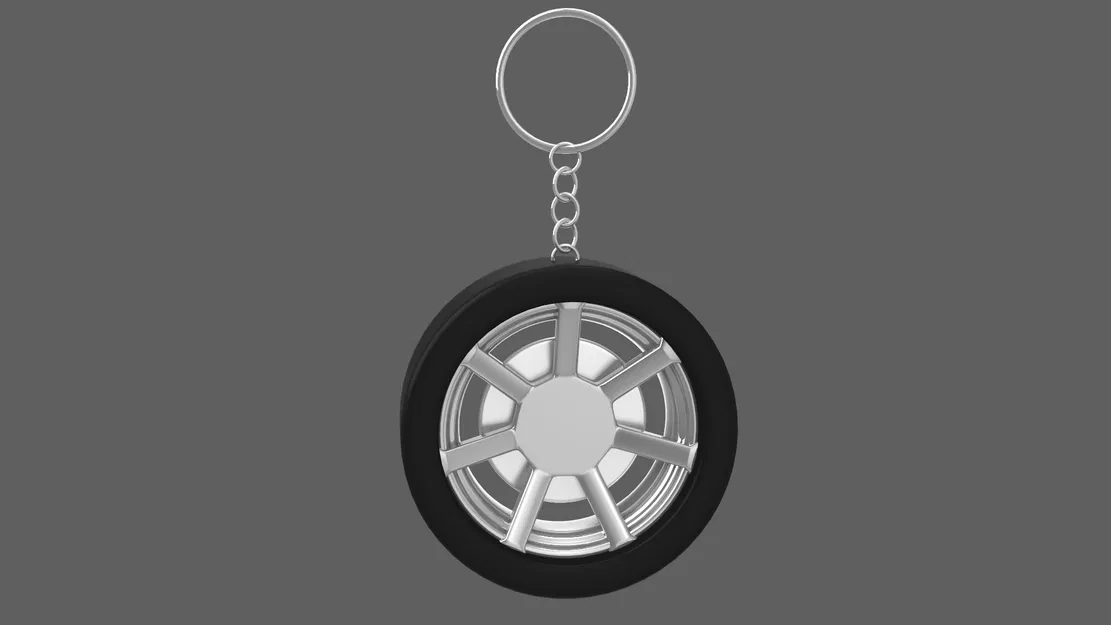 Móc Khóa Bánh Xe Chrome Đơn Giản (Simple Chrome Wheel Keychain) - Image 3