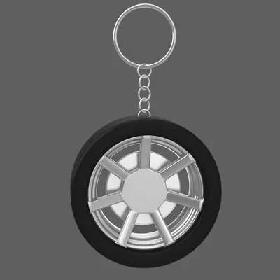 Móc Khóa Bánh Xe Chrome Đơn Giản (Simple Chrome Wheel Keychain)