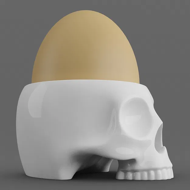 Ly đựng trứng Skull Egg Cup (sọ người) – model in 3D - Image 1