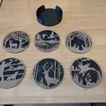 Bộ lót ly chủ đề săn bắn động vật hoang dã (Hunting wildlife coaster set) - Thumbnail 1
