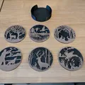 Bộ lót ly chủ đề săn bắn động vật hoang dã (Hunting wildlife coaster set) - Thumbnail 2