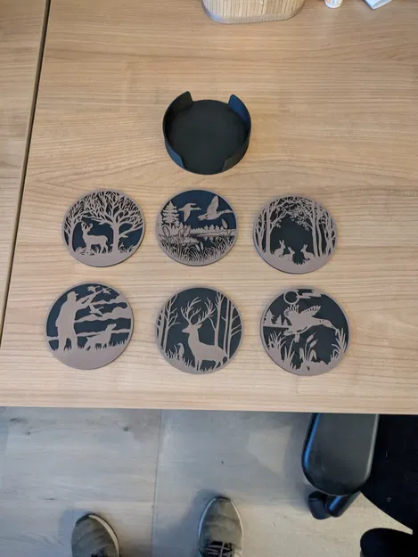 Bộ lót ly chủ đề săn bắn động vật hoang dã (Hunting wildlife coaster set) - Image 3