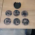 Bộ lót ly chủ đề săn bắn động vật hoang dã (Hunting wildlife coaster set) - Thumbnail 3